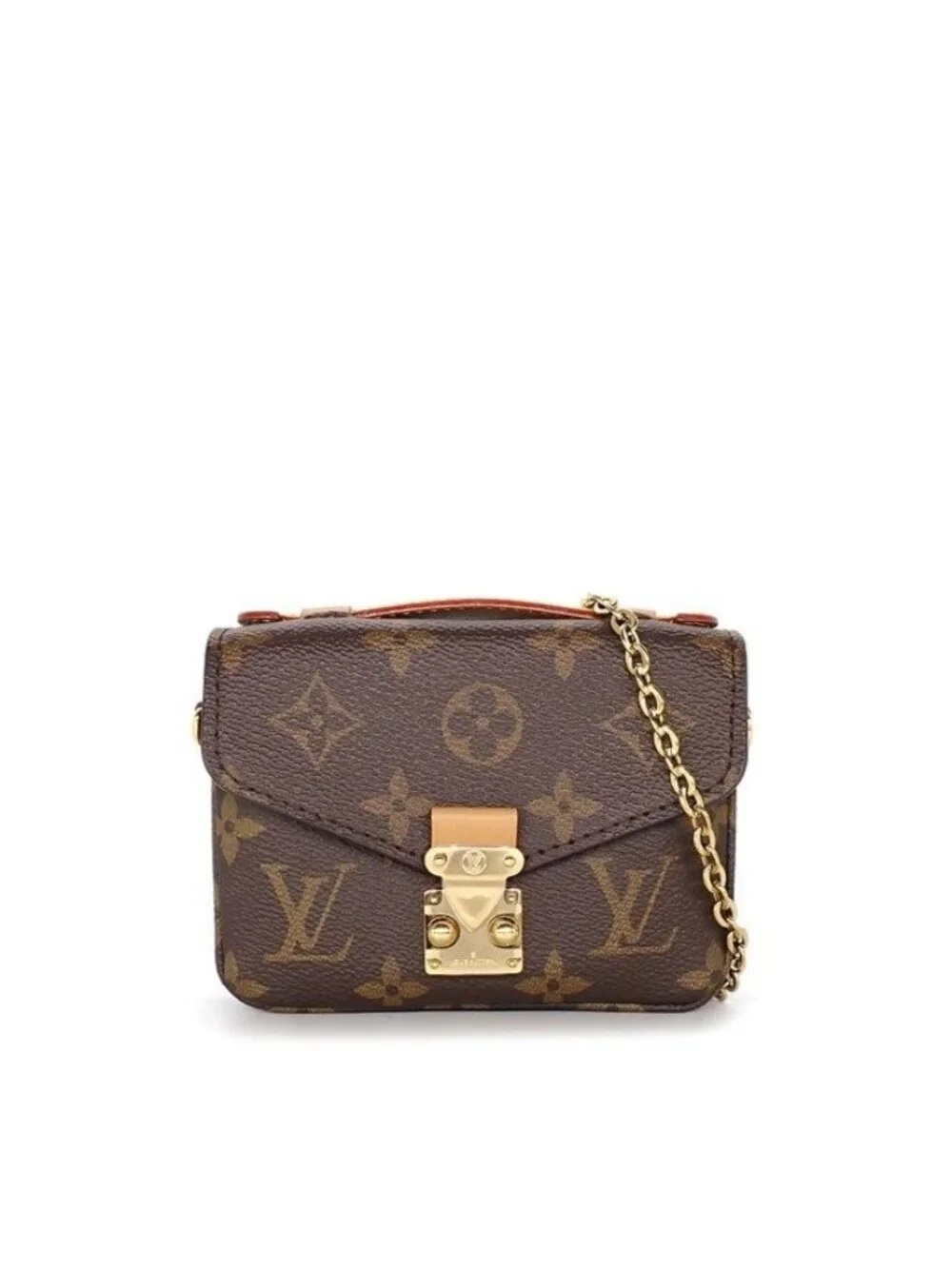 Louis Vuitton Shoulder Bag Micro Metis Brown Monogram Canvas Vachetta Leather